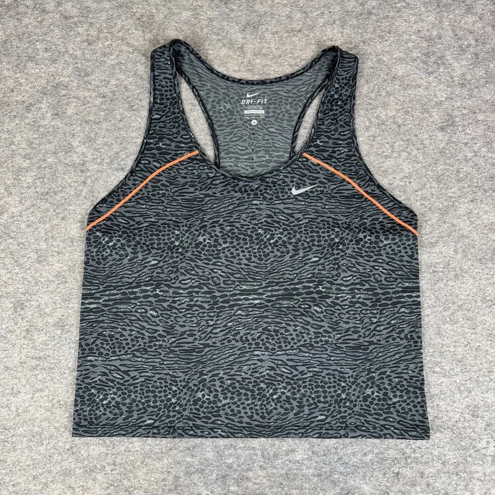 Nike Dri Fit Racing Running Crop Top Reflective Animal Priint Womens Small S